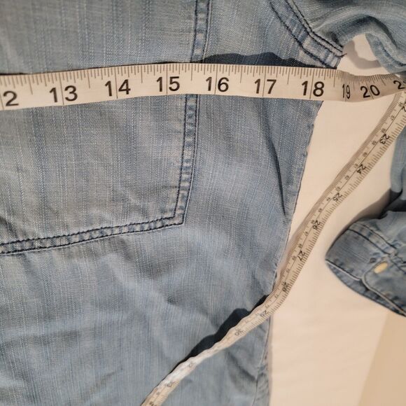 J Crew Chambray Dress Lyocell Blue Popover Ombre Shirt Dress Size Small S - Picture 5 of 6